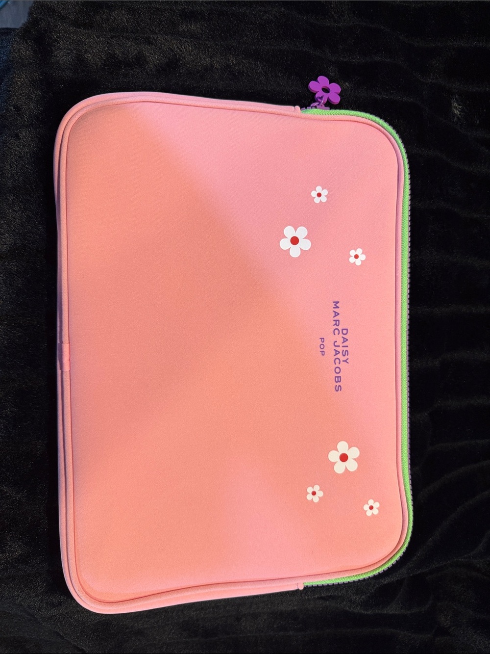 Marc Jacobs Pink Daisy Neoprene Cosmetic Case